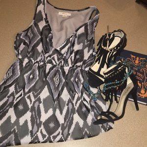 Deep V Neck Tribal Print Dress